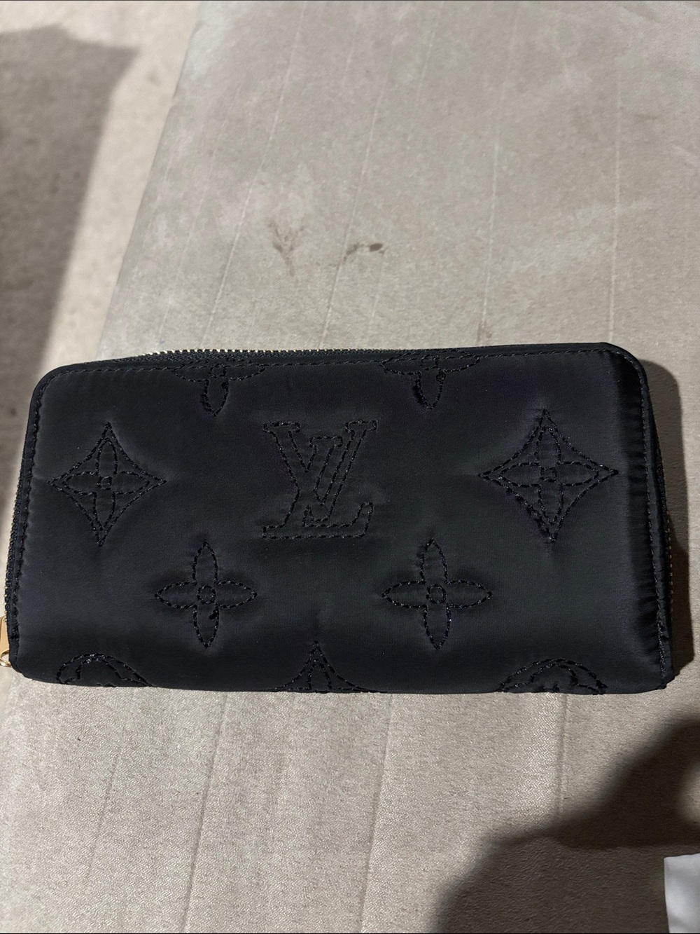 Louis Vuitton Black Quilted Monogram Zip Wallet - Elegant Everyday